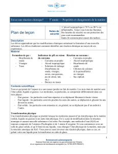 7 Mai 5em année Est-ce une réaction chimique Plan de cours hors ligne TEF
