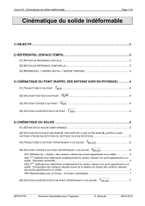 Cours 03 - Cin&eacute;matique du solide ind&eacute;formable (1)