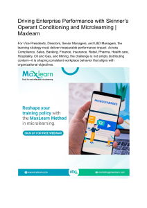 Driving Enterprise Performance with Skinner&rsquo;s Operant Conditioning and Microlearning   Maxlearn