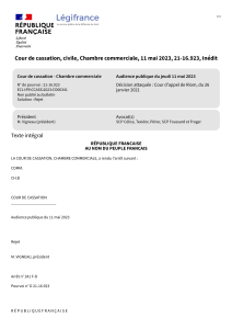 1.2 Cour de cassation, civile, Chambre commerciale, 11 mai 2023, 21-16.923, In&eacute;dit - L&eacute;gifrance
