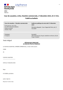Cour de cassation, civile, Chambre commerciale, 17 d&eacute;cembre 2025, 24-17.415, Publi&eacute; au bulletin - L&eacute;gifrance