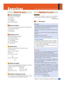 Exercices de chimie organique : Groupes fonctionnels et oxydation
