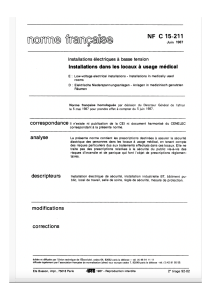 French Standard NF C 15-211: Medical Electrical Installations