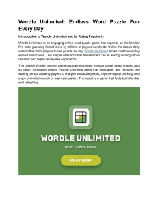 Wordle Unlimited: Endless Word Puzzle Fun