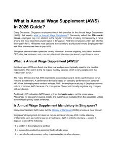 Annual Wage Supplement (AWS) 2026 Guide
