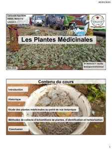 Cours Les Plantes M&eacute;dicinales - Universit&eacute; Nazi BONI