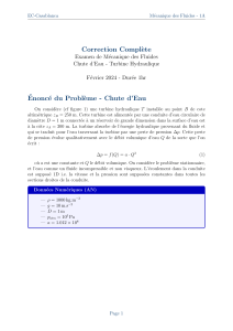 Correction compl&egrave;te d'examen de m&eacute;canique des fluides : Chute d'eau & turbine hydraulique