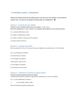 Exercices de po&eacute;sie : musicalit&eacute; et rythme
