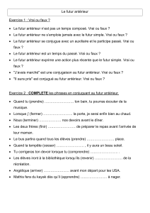 Exercices de grammaire : Le futur ant&eacute;rieur