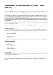 AI Detection Check: Importance for Modern Content Publishing