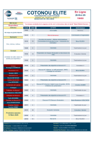 Agenda de la r&eacute;union du Toastmasters Club Cotonou Elite