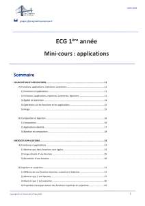 Mini-cours applications ECG 1&egrave;re ann&eacute;e