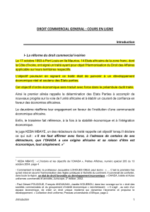 Droit Commercial G&eacute;n&eacute;ral: Cours en Ligne