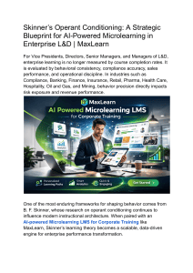 Skinner's Operant Conditioning: AI Microlearning in Enterprise L&D