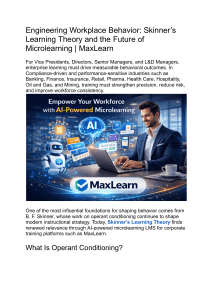 Skinner's Learning Theory & Microlearning for Corporate Training