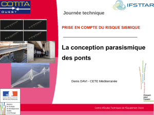 Conception parasismique des ponts : prise en compte du risque sismique