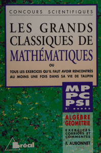 Manuel de math&eacute;matiques : alg&egrave;bre et g&eacute;om&eacute;trie