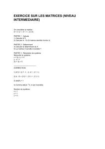 Exercice sur les matrices (Niveau Interm&eacute;diaire)