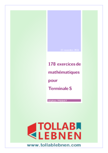 178 exercices de math&eacute;matiques pour Terminale S