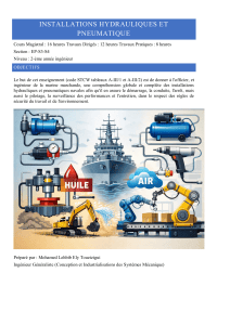 Cours d'Installations Hydrauliques et Pneumatiques pour Ing&eacute;nieurs