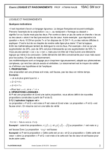 Cours de Logique et Raisonnements pour 1BAC SM BIOF