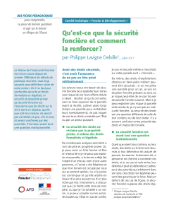 Qu'est-ce que la s&eacute;curit&eacute; fonci&egrave;re et comment la renforcer?