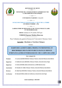 Habitudes Alimentaires et Profils Nutritionnels des Patients H&eacute;pato-Gastro-Ent&eacute;rologiques