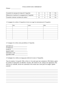 &Eacute;valuation sur l'imparfait : exercices de conjugaison et r&eacute;&eacute;criture