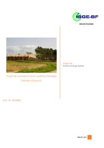 Projet de conception syst&egrave;me &eacute;nergie hybride &agrave; Dassouri