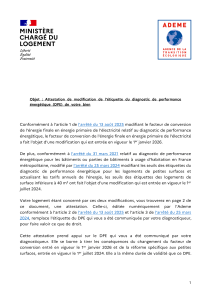 Attestation de modification de l'&eacute;tiquette DPE pour votre bien
