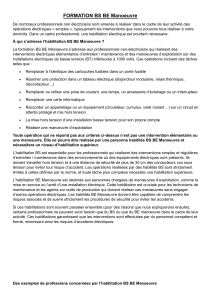 Formation BS BE Manoeuvre: Qualification &Eacute;lectrique