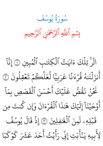 Surah Yusuf (Chapter of Joseph) - Quranic Verses