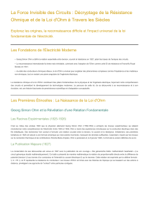 La Force Invisible des Circuits: D&eacute;cryptage de la R&eacute;sistance Ohmique et de la Loi d'Ohm