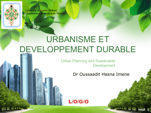 Urbanisme et D&eacute;veloppement Durable - Pr&eacute;sentation Universitaire