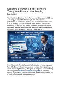 Skinner's Theory in AI Microlearning for Corporate Training