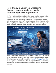 Embedding Skinner&rsquo;s Learning Model into Microlearning Platforms