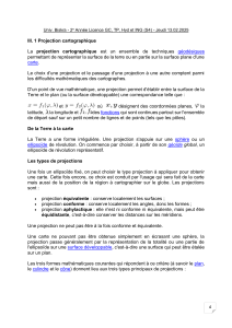 Projections cartographiques : Types et principes
