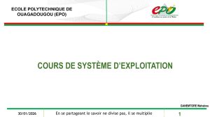 Cours de Syst&egrave;me d'Exploitation - EPO