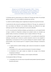 R&eacute;sum&eacute; NF P03-100 : Crit&egrave;res contr&ocirc;le technique construction