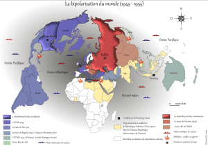 Carte de la bipolarisation mondiale (1945-1955)