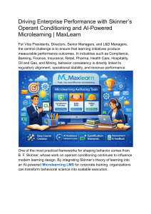 Skinner's Operant Conditioning & AI Microlearning for Enterprise Performance