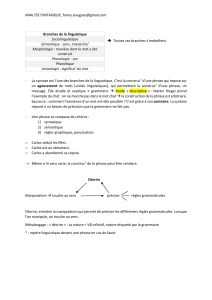 Analyse Syntaxique : Branches de la Linguistique et Construction de Phrases