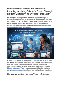 Reinforcement Science for Enterprise Learning: Applying Skinner&rsquo;s Theory Through Microlearning