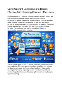 Operant Conditioning in Microlearning Design