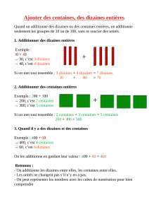 Ajouter des dizaines et centaines enti&egrave;res : Exemples et m&eacute;thodes