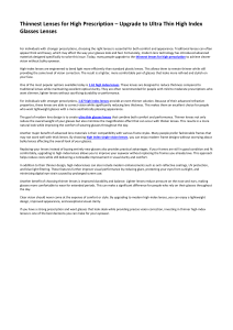 Thinnest Lenses for High Prescription &ndash; Upgrade to Ultra Thin High Index Glasses Lenses