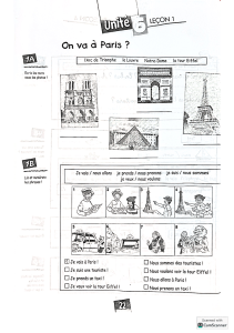French Worksheet: Paris Landmarks & Sentences