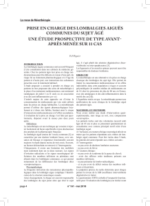 Prise en charge des lombalgies aigu&euml;s du sujet &acirc;g&eacute; par m&eacute;soth&eacute;rapie