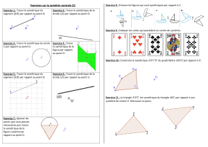 Exercices sur la sym&eacute;trie centrale (1) - Feuille de travail