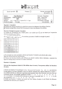 Algorithmique Exam: Recursive Algorithms & Linked Lists